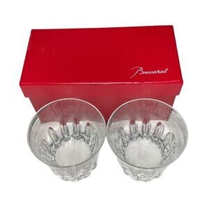 Baccarat Glass 2 set Clear  Crystal Glass NWOT